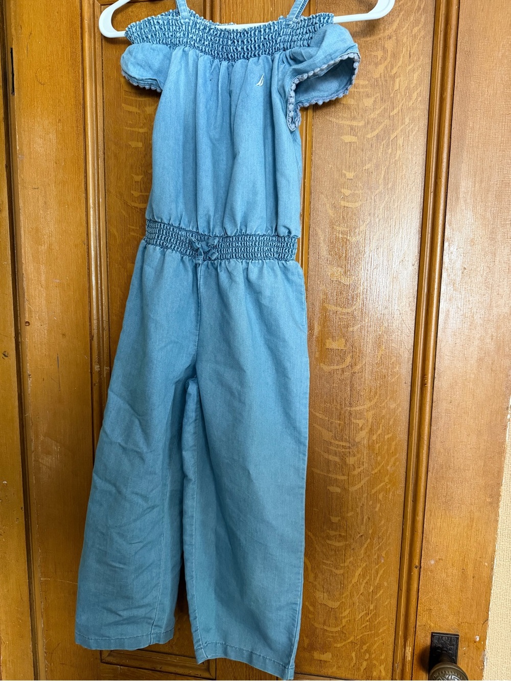 Light Blue Off-Shoulder Nautica  Jumpsuit for Kids